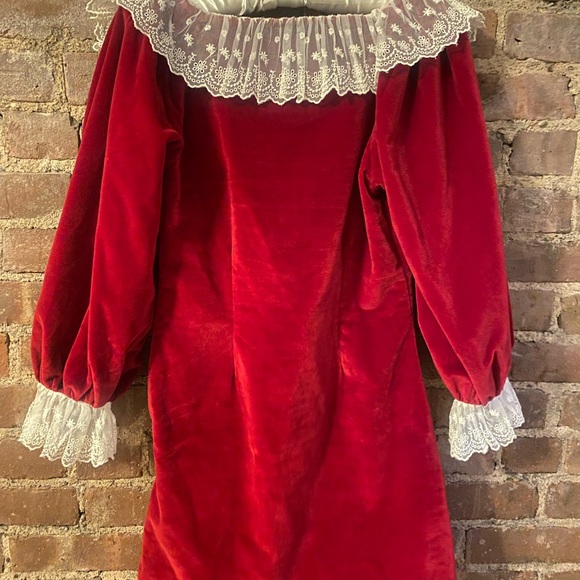Doen Heirloom Franique Red Velvet Dress XXS - Picture 3 of 4